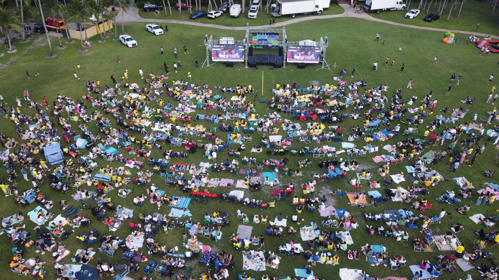 Overhead aerial of the park build